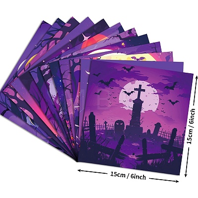 Halloween Witch Pumpkin Ghost Pattern Scrapbooking Paper Pads Set STIC-C010-33C-1