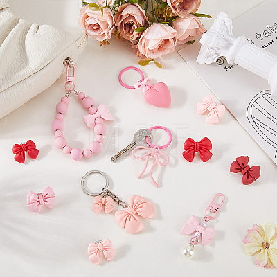 11Pcs Acrylic & Alloy & Plastic Pearl Keychains SJEW-WR00005-1