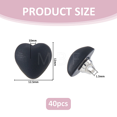 40Pcs 1-Hole Resin Shank Buttons BUTT-FH0001-040B-1