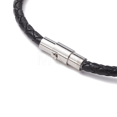 Braided Leather Cord Bracelets BJEW-JB11387-05-1