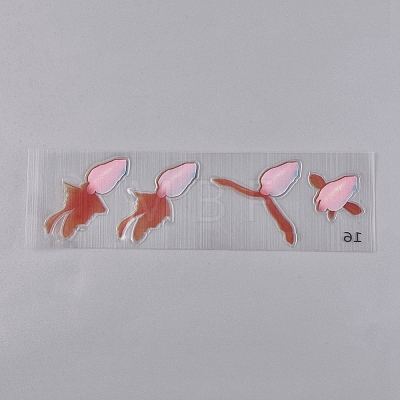 Waterproof Fish Pattern 3D Resin Decorations Stickers DIY-TAC0007-62A-1