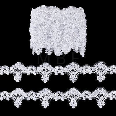 5Yards Polyester Flower Lace Ribbon OCOR-NB0002-82A-1