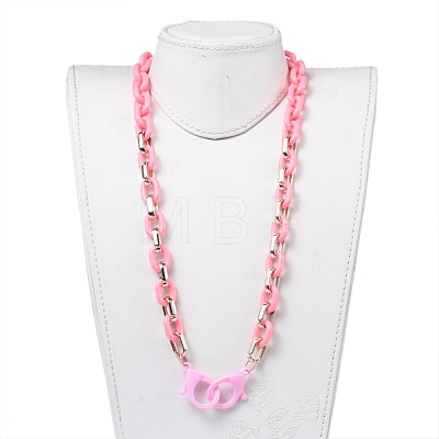 Personalized Acrylic & CCB Plastic Cable Chain Necklaces X-NJEW-JN02824-1