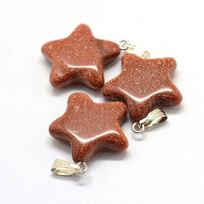 Star Synthetic Goldstone Pendants G-Q367-09-1