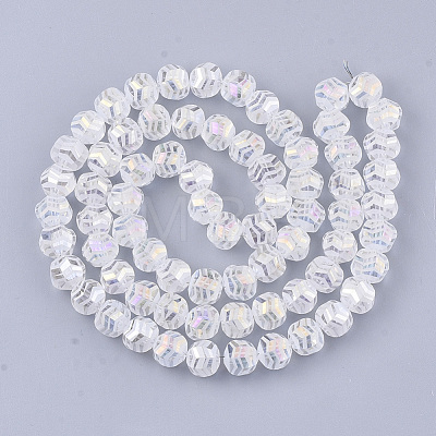 Electroplate Glass Beads Strands X-EGLA-T018-01-C04-1