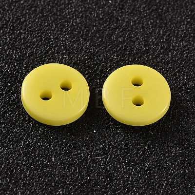 2-Hole Flat Round Resin Sewing Buttons for Costume Design BUTT-E119-28L-18-1