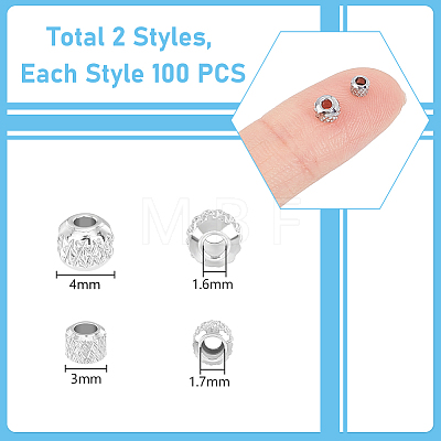 Unicraftale 200Pcs 2 Style 303 Stainless Steel Beads STAS-UN0055-74-1