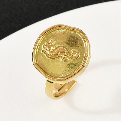 Golden 304 Stainless Steel Finger Rings RJEW-H254-08B-G-1