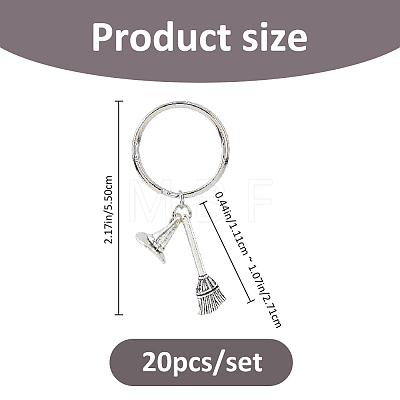 20Pcs Alloy Keychains KEYC-FH00096-1