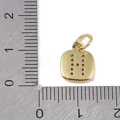 Rack Plating Brass Micro Pave CLear Cubic Zirconia Charms KK-E110-14G-H-1