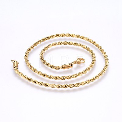 304 Stainless Steel Rope Chain Necklaces NJEW-F226-03G-05-1