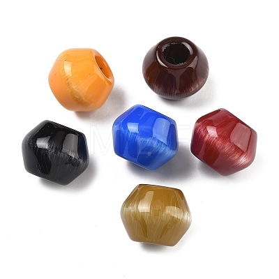 Opaque Acrylic Imitation Cat Eye Beads MACR-L016-02-1