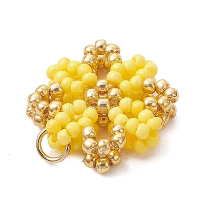 Glass Seed Beaded Pendants PALLOY-MZ01267-04-1