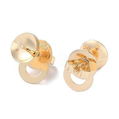 Rack Plating Brass Stud Earring Settings KK-F090-15LG-02-1