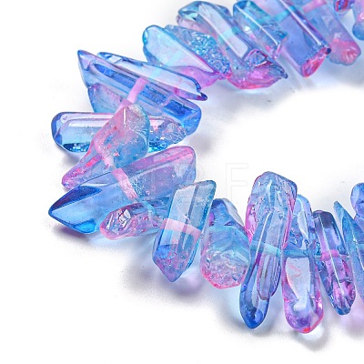 Natural Dyed Quartz Beads Strands G-G791-14D-1