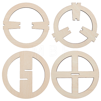 2 Sets Plywood Candle Wick Holders AJEW-BC0007-87B-1