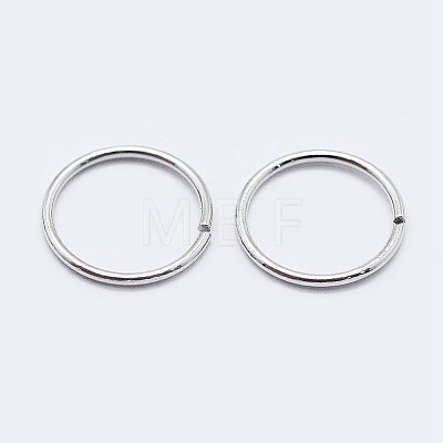 Rhodium Plated 925 Sterling Silver Open Jump Rings STER-F036-02P-0.6x6mm-1