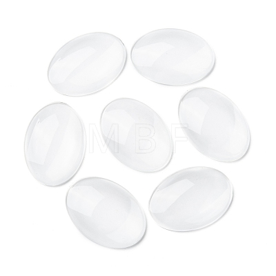 Transparent Oval Glass Cabochons X-GGLA-R022-35x25-1