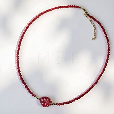 Ocean Handmade Lampwork Shell Shape and Rondelle Beaded Necklaces with 201 Stainless Steel End Chains WG494DC-03-1