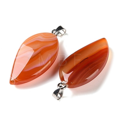 Natural Red Banded Agate Pendants GG-CBACB71-05P-14-1