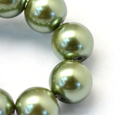 Baking Painted Pearlized Glass Pearl Round Bead Strands X-HY-Q003-4mm-49-1