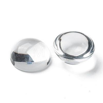 Transparent Half Round Glass Cabochons X-GGLA-R027-30mm-1