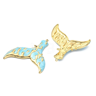 Ocean 304 Stainless Steel Enamel Pendants STAS-T076-08A-01G-1