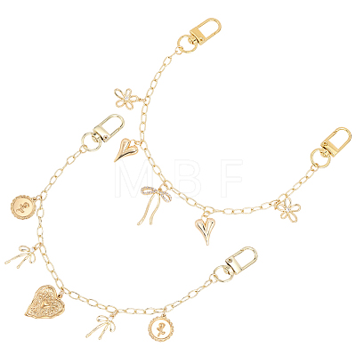 2Pcs 2 Styles Brass Bag Decorative Chains HJEW-SC0003-24B-1
