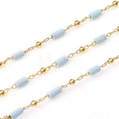Handmade Natural Turquoise Beaded Chains CHC-E021-01F-1