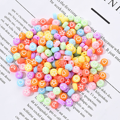 Opaque Acrylic Beads MACR-YW0001-18E-1