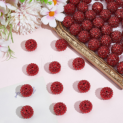 50Pcs Resin Rhinestone Beads RESI-PA0001-45D-1