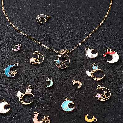 40Pcs 20 Styles Golden Alloy Enamel Pendant sgENAM-SZ0002-11-1