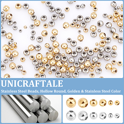Unicraftale 600Pcs 6 Styles 304 Stainless Steel Beads STAS-UN0043-35-1