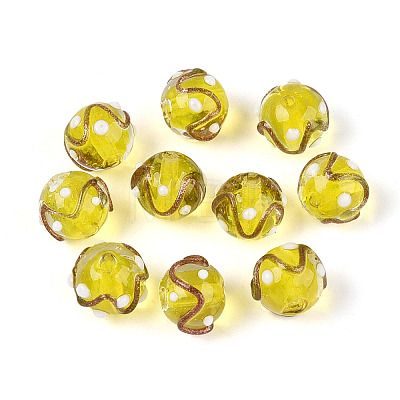 Handmade Gold Sand Lampwork Beads LAMP-N038-01D-1