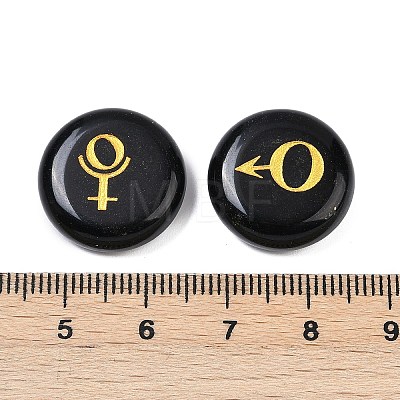 10Pcs 10 Styles Natural Obsidian Cabochons G-G193-03G-1