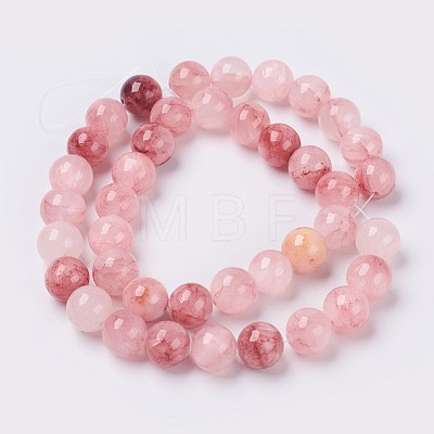 Natural Colorful Green Jade Beads Strands X-G-G757-02-8mm-1
