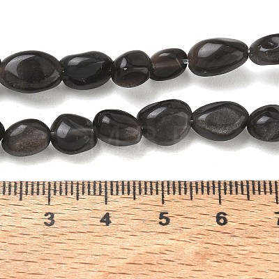 Natural Silver Sheen Obsidian Beads Strands G-C286-A21-1