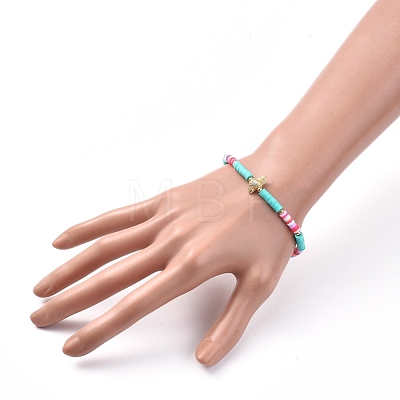 Handmade Polymer Clay Heishi Bead Stretch Bracelets BJEW-JB05078-04-1