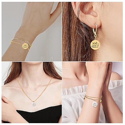 2Pcs 2 Colors Stainless Steel Pendants STAS-YW0011-15-1