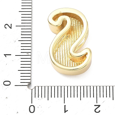 Brass Initial Beads KK-B167-27G-01S-1
