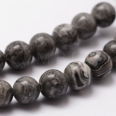 Natural Map Stone/Picasso Stone/Picasso Jasper Bead Strands X-G-D840-60-6mm-1