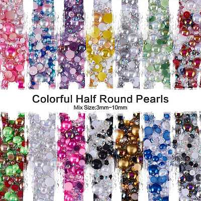 60g Resin patch multi size mixed pearl patch DIY jewelry accessories(2 bags) JX586C-1