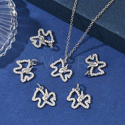 SHEGRACE Brass Micro Pave Clear Cubic Zirconia Charms XGRQ4S052-749P-1