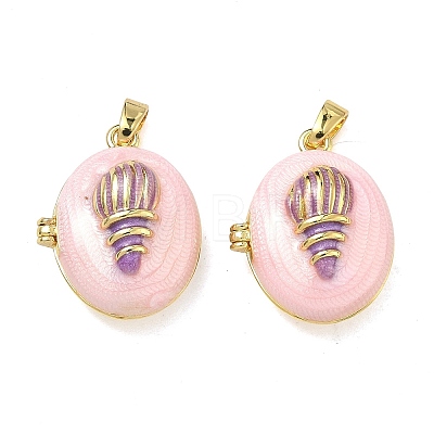 Brass Locket Pendants KK-A294-12G-01-1