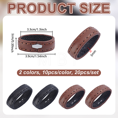 20Pcs 2 Colors Leather Belt Loop Ring DIY-PH0036-53-1