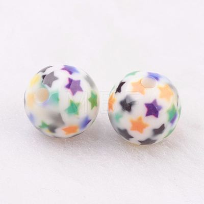 Spray Painted Resin Beads GLAA-F049-A22-1