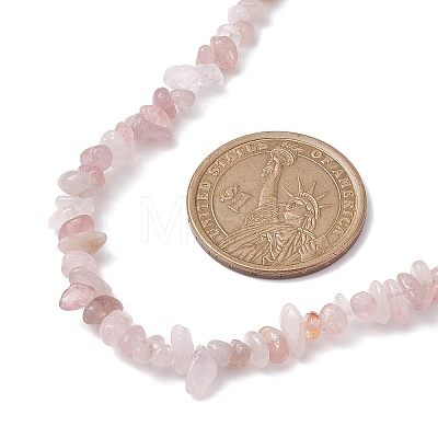 Natural Rose Quartz Chip Beaded Necklace NJEW-JN04615-03-1