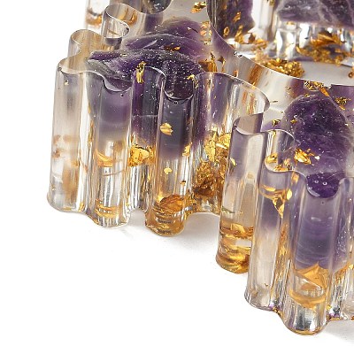 Natural Amethyst & Resin Candle Holder Molds DJEW-H012-02A-1