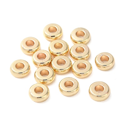 Brass Flat Round Spacer Beads KK-M085-A-12G-01-1