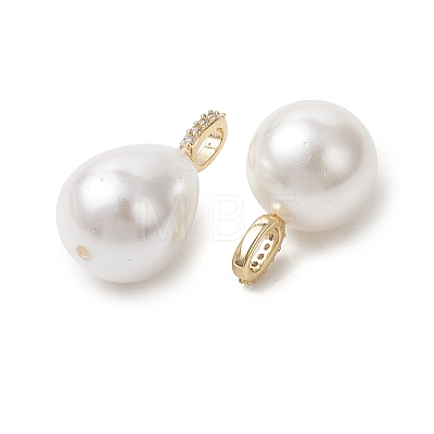 2Pcs 2 Styles Shell Pearl Pendants PALLOY-JF05422-1